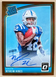 Autógrafo Donruss Optic #177 2018 Nyheim Hines Colts clasificación novato bronce - Imagen 1 de 6