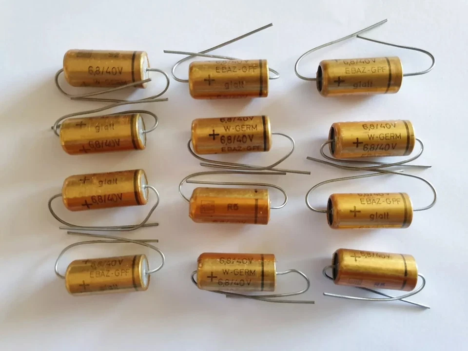 (6 PCS) CONDENSADOR ELECTROLÍTICO AXIAL ROE   6,8uf 40V - Immagine 1 di 1