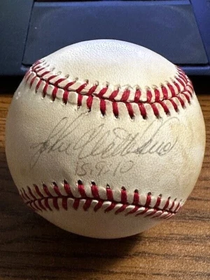 JOHN WETTELAND 2 SIGNED AUTOGRAPHED OAL BASEBALL! Yankees, Rangers, Dodgers! - Image 1 of 2