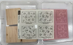 2004 Stampin' Up Fabulous Four Birthday Baby Thank You Congratulations Set of 4 - Picture 1 of 1