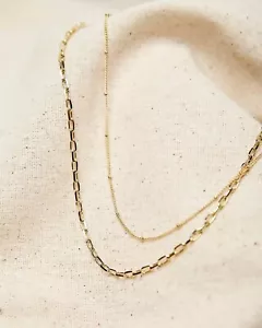 Juego de Collares Marca “Cada Joya” Multicapa Chapados en Oro 14k Collares - Imagen 1 de 4