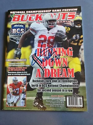 CHRIS "BEANIE" WELLS "#28" Ohio State Buckeyes assinado Jan 2008 Bucknuts Magazine - Imagem 1 de 2