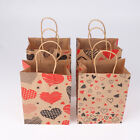 12Pcs Love Heart Kraft Paper Portable Gift Packaging Bag Candy Bags Party Decor