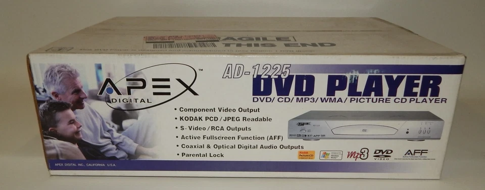 Reproductor de DVD CD/MP3/WMA Apex Digital AD-1225 - Caja sellada Foto 1 de 3