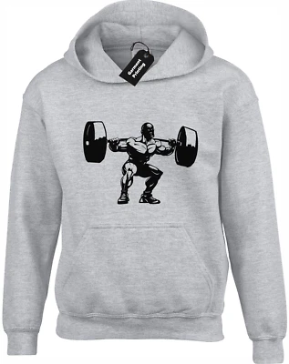 WEIGHTLIFTER SILHOUETTE HOODY HOODIE GYM LIFT TRAIN BIG TALL 3XL - 5XL - Image 1 of 4