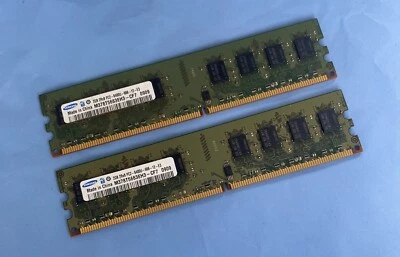 4GB Kit (2 x 2GB) Samsung M378T5663EH3-CF7 AB PC2-6400U DDR2 Computer Memory RAM - Image 1 of 3
