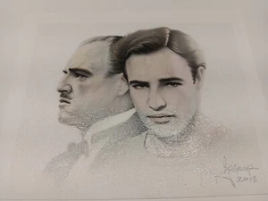 MARLON BRANDO PROOF HAND PAINTING BY GARY SADERUP  *SIGNED 1 of 1 *Guaranteed - Picture 1 of 7