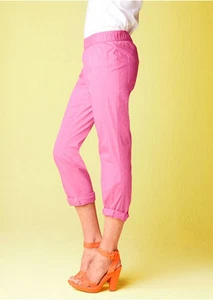 Mia Linea Stretchhose 7/8 Sommer Krempel Hose Schlupfhose Pink Baumwolle 928471 - Bild 1 von 2