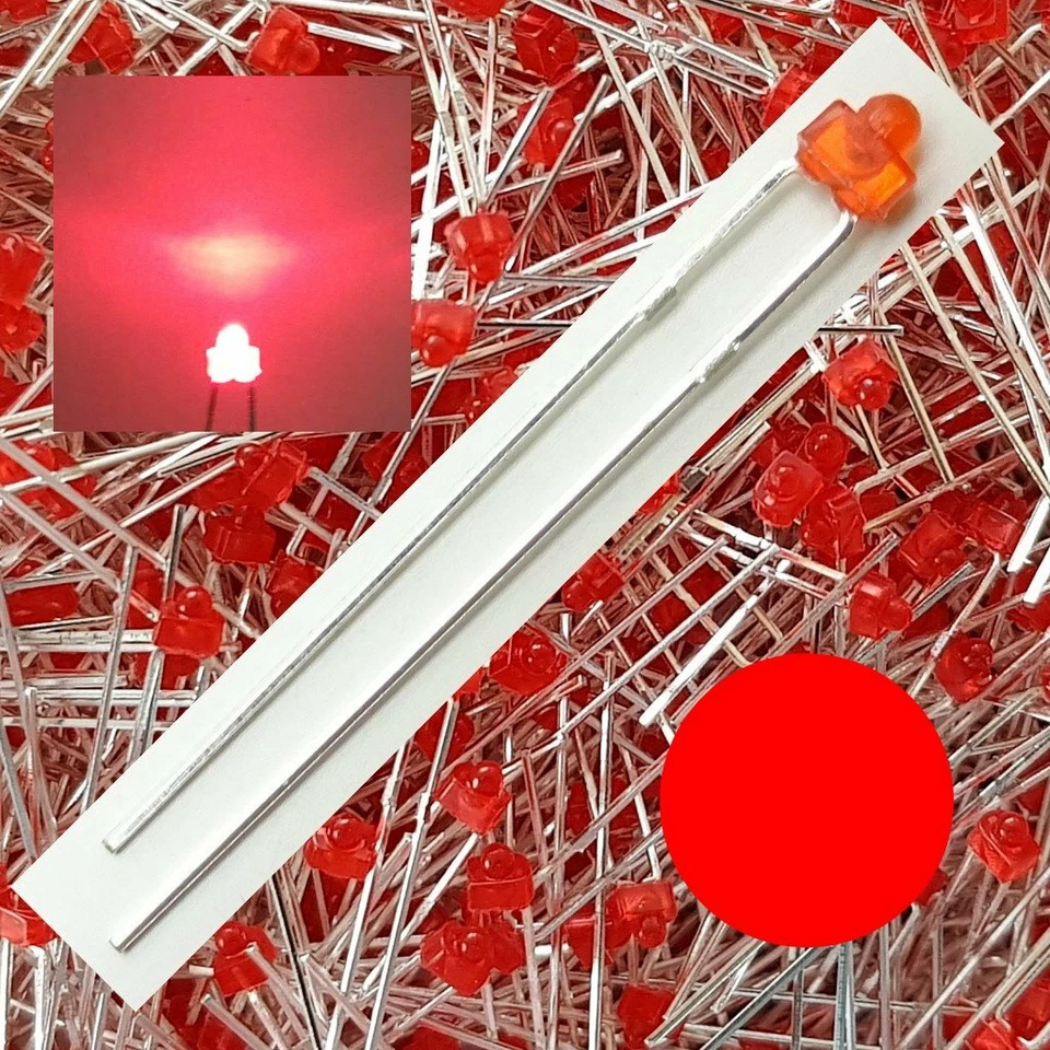 SABENNE-MODELLBAU LED 1,8mm Rot diffus Stückzahl wählbar 1/10/25/50 Stück E7/1