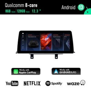 12.3" Android 13 Screen Apple CarPlay Multimedia For BMW 3 4 Series F30 F31 F32 - Picture 1 of 9