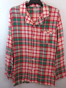 Jammies for your Families Pyjama Oberteil Herren XL Rot Grün Flanell Neu Mit Etikett - Bild 1 von 13