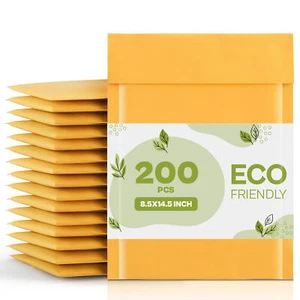 200 #3 8.5x14.5 Kraft Paper Bubble Padded Envelopes Mailers Case 8.5"x14.5 Bags - Picture 1 of 6