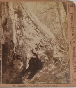 Antique Ingersoll Stereoview Card Yellowstone National Park Views Hurmits Cave - Picture 1 of 3