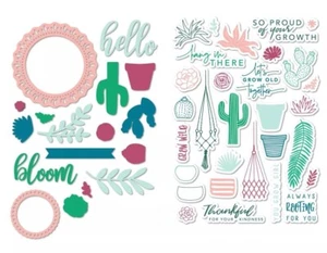 Diamond Press *Greenery* Verzierung, Stempel (30) und Stanze (17) Set NEU - Bild 1 von 8