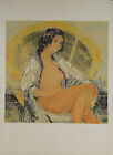 Pierre LETELLIER- Lithographie originale signée-Femme nue au fauteuil
