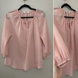 Top Rosa Ballet Crosby by Mollie Burch Tuckernuck Clásico Preppy Cuello Arco M - Imagen 1 de 8