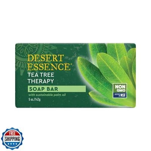 Desert Essence Tea Tree Therapy Cleansing Bar Soap - 5 Ounce - Pack of 4 - Th - Picture 1 of 5