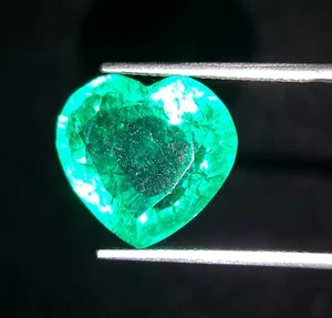 Zertifizierter natürlicher kolumbianischer grüner Smaragd Herzschliff 10,37 ct lose Edelsteine Edelsteine - Bild 1 von 9