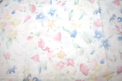 SORT PASTEL FLOWERS ON WHITE -  SEASONS FROM RJR  - 100% COTTON FABRIC - Image 1 of 4