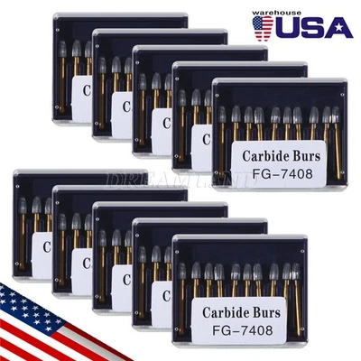 10-100pcs Dental Tungsten Carbide Bur Trimming & Finishing Egg Football Bur FG - Image 1 of 4