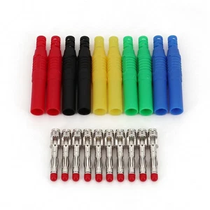 10Pcs 5 Colors Straight Full Insulated Safety 4mm Male Banana Plug Connector - Picture 1 of 5