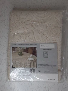 Kimberly Tablecloth Nottingham Lace Ivory Rectangle - Picture 1 of 2