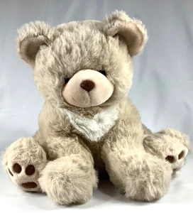 America Wego Tan Teddy Bear 12” Sitting Plush Stuffed Animal Vintage Toy EUC - Picture 1 of 8