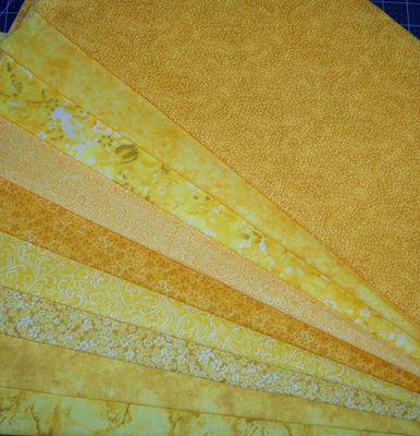 9 Yellows to Melon Fat Quarters Bundle Tonal tone on tone Fabric Precut - Image 1 of 3