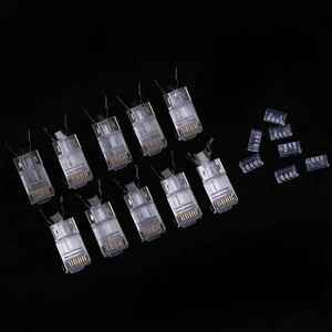 10Pcs Cat7 RJ45 connector cat 7 crystal plug shielded FTP RJ45 modul*h* Nm - Afbeelding 1 van 12