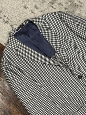 Blazer SuitSupply Havana Parche Bolsillo Gris Pata de Gallo Lana Lino Abrigo Deportivo 52R Foto 1 de 4