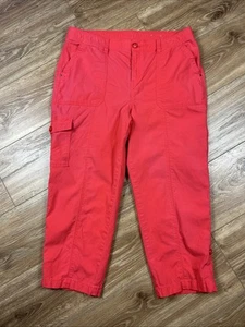 Pantalones capri Chico’s Cargo para mujer talla 2 (L-12) coral naranja elástico ligeros - Imagen 1 de 11