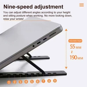 Foldable Laptop Stand Stable Portable with Adjustable Height Strong - Zdjęcie 1 z 11