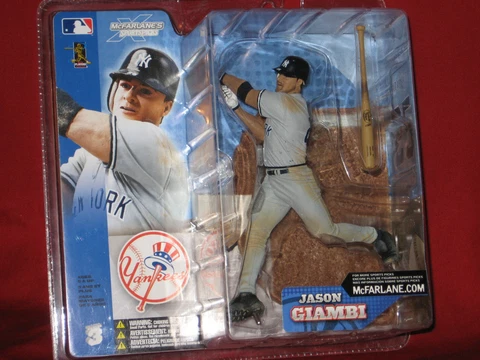 Jason Giambi 2002 McFarlane Baseball Figure Series 3 Yankees Grey Swinging NIB Cover
