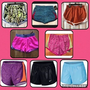 NWT NIKE DRI-FIT TEMPO RUNNING ATHLETIC SHORTS Girls S M L XL Black Print Blue - Picture 1 of 41