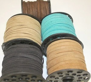Gamuza Real * Alta Calidad * Cuero Plegado y Pegado - 4mm x 1mm * 1 - 25 Yardas - Imagen 1 de 7