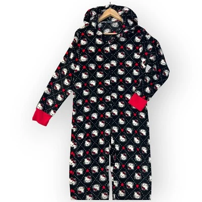 Pijama Hello Kitty Una Pieza Polar Con Capucha Cremallera Adulto Grande Disfraz Kawaii Twee Foto 1 de 4