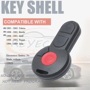 New Remote Key Shell Fob for Volkswagen Beetle Golf Passat Cabrio Jetta1998-2001 - Picture 1 of 5