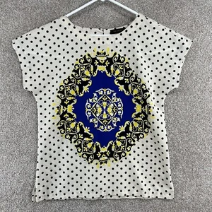The Limited Women's Blouse Size Small White Polka Multicolor Semi Sheer - Picture 1 of 11