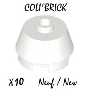 Lego 98100 - 10x Brique ronde / Cone 2x2 truncated - Blanc / White - NEW NEUF - Picture 1 of 1