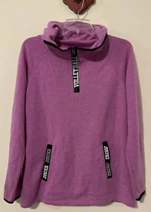 Justice Active Girls Size 18 Purple Volleyball Tunic-Style Hooded Sweater! A3999 - Picture 1 of 8