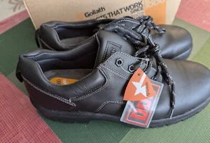HALF PRICE New Men's Work Leather Goliath Black S3 Safety Shoes UK size 11 EU 46 - Picture 1 of 20