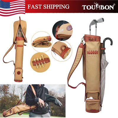 Bolsas de golf TOURBON impermeables de lona bolsa de transporte de palos de domingo de 3 vías acolchada de lana Foto 1 de 4