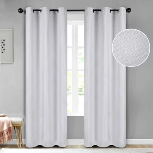 100% Blackout Curtains Grommet 96" Inches Long X 42" Wide White Superior Jaxon - Picture 1 of 4