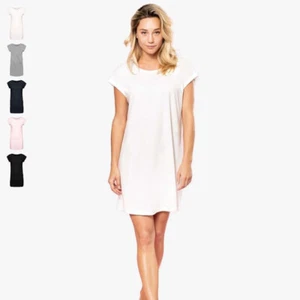 KARIBAN - Ladies Long Shirt Damen Langes Shirt Kleid Longshirt 100% Baumwolle - Bild 1 von 35