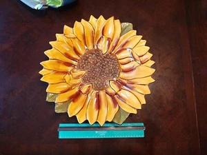 Clay Art Tuscan Sunflower LARGE HAND PAINTED StoneLite Serving Platter 16” Bowl - Picture 1 of 4
