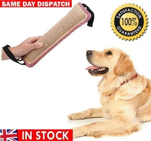 Dog Tug Toy Dog Bite Pillow Jute Bite Toy Dog Pull Toy Interactive with 2 Handle - Picture 1 of 12