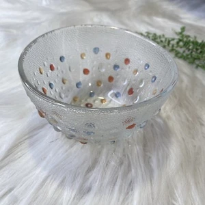 Vintage Dansk 5" Bubble Confetti Textured Glass Fruit Salad Bowl Hand Painted - Picture 1 of 6