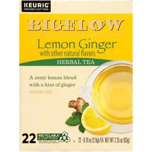 Té de hierbas Bigelow limón jengibre 22 a 132 K tazas elige cualquier tamaño ENVÍO GRATUITO - Imagen 1 de 4