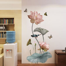 Wall Stickers Lotus Pink Floral Wall Tattoo Art Decal Home Decor Living Room