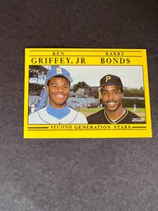1990 Fleer #710 Ken Griffey Jr, Barry Bonds – 2nd Generation Stars HOF EX